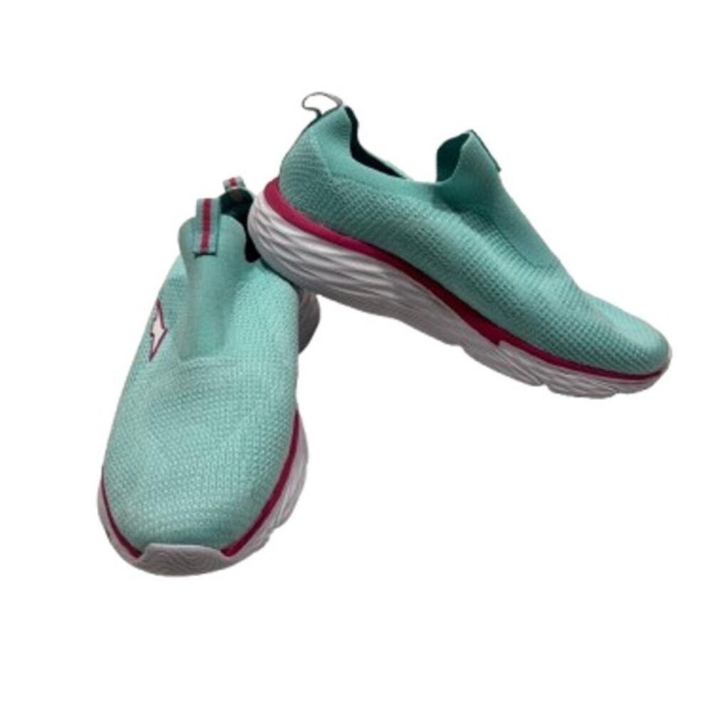 Avia Girls Knit Slip On Sneakers Youth Size 5 Mint Green Lightweight Slip On